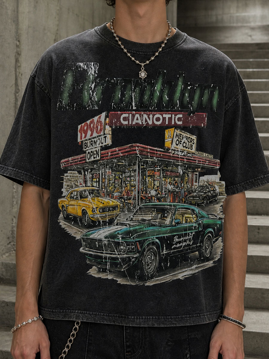 Cianotic 1986 Muscle Car Graphic Tee – 350g Streetwear