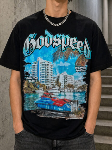 GODSPEED Miami Jet Ski Graphic Tee – 350g Streetwear