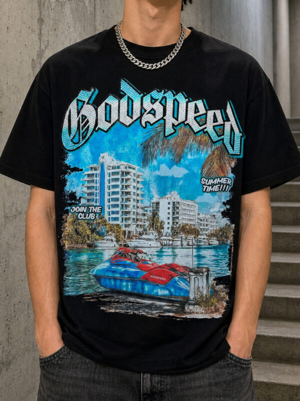 GODSPEED Miami Jet Ski Graphic Tee – 350g Streetwear