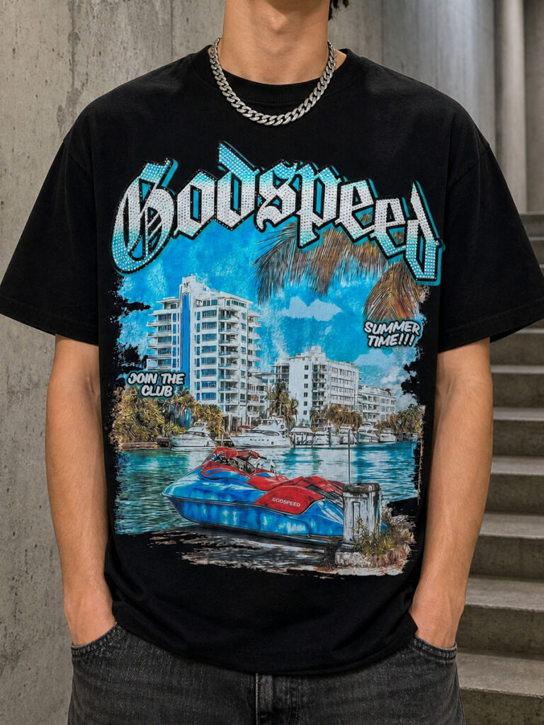 GODSPEED Miami Jet Ski Graphic Tee – 350g Streetwear