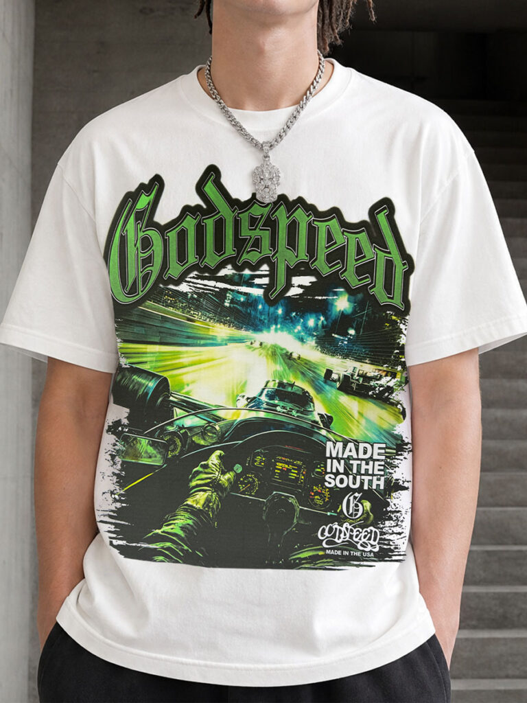 GODSPEED Green F1 Cockpit Graphic Tee – 350g Streetwear