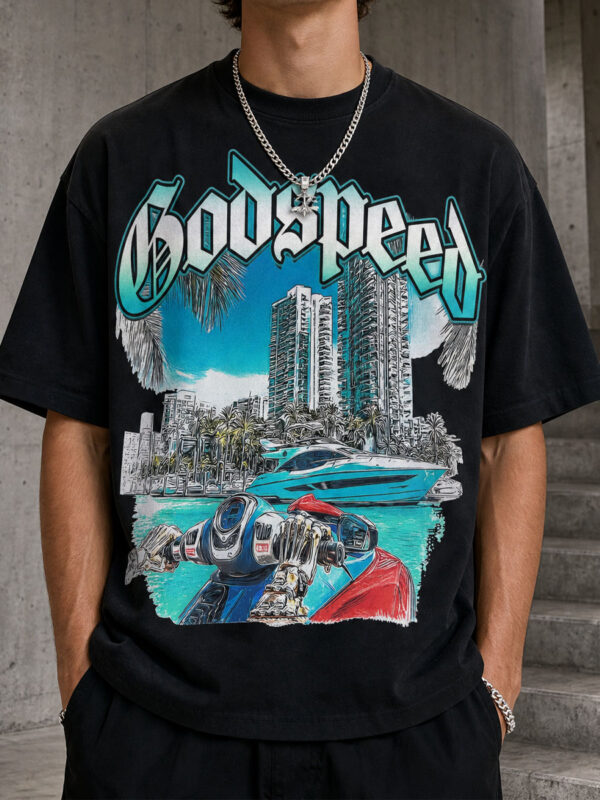 GODSPEED Miami Yacht Graphic Tee – 350g Streetwear