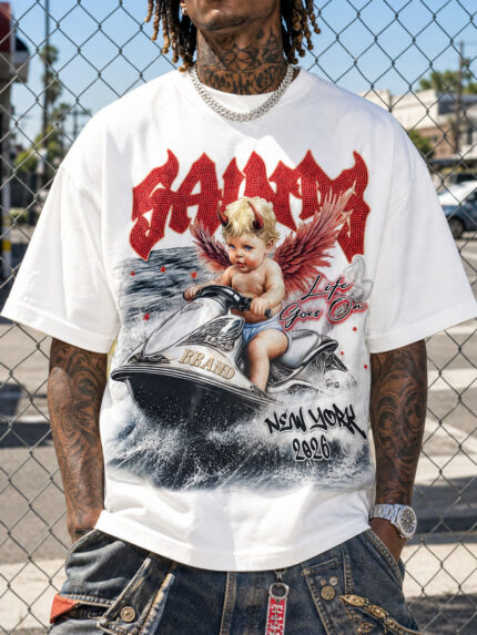 SAVAGE Cherub Jet Ski Graphic Tee – 350g Streetwear