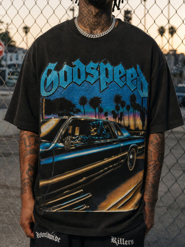 GODSPEED Skeleton Lowrider Graphic Tee – 350g Streetwear
