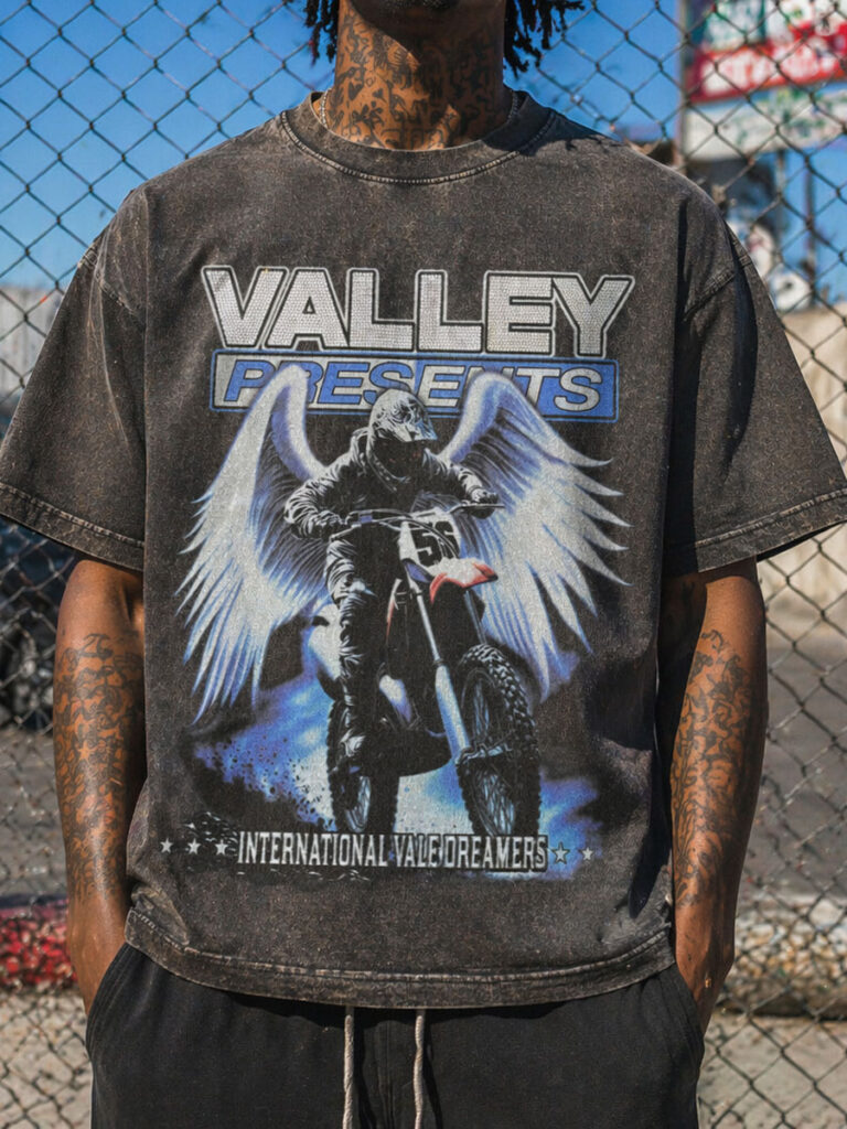 VALLEY PRESENTS Winged Motocross Graphic Tee – 350g Streetwear