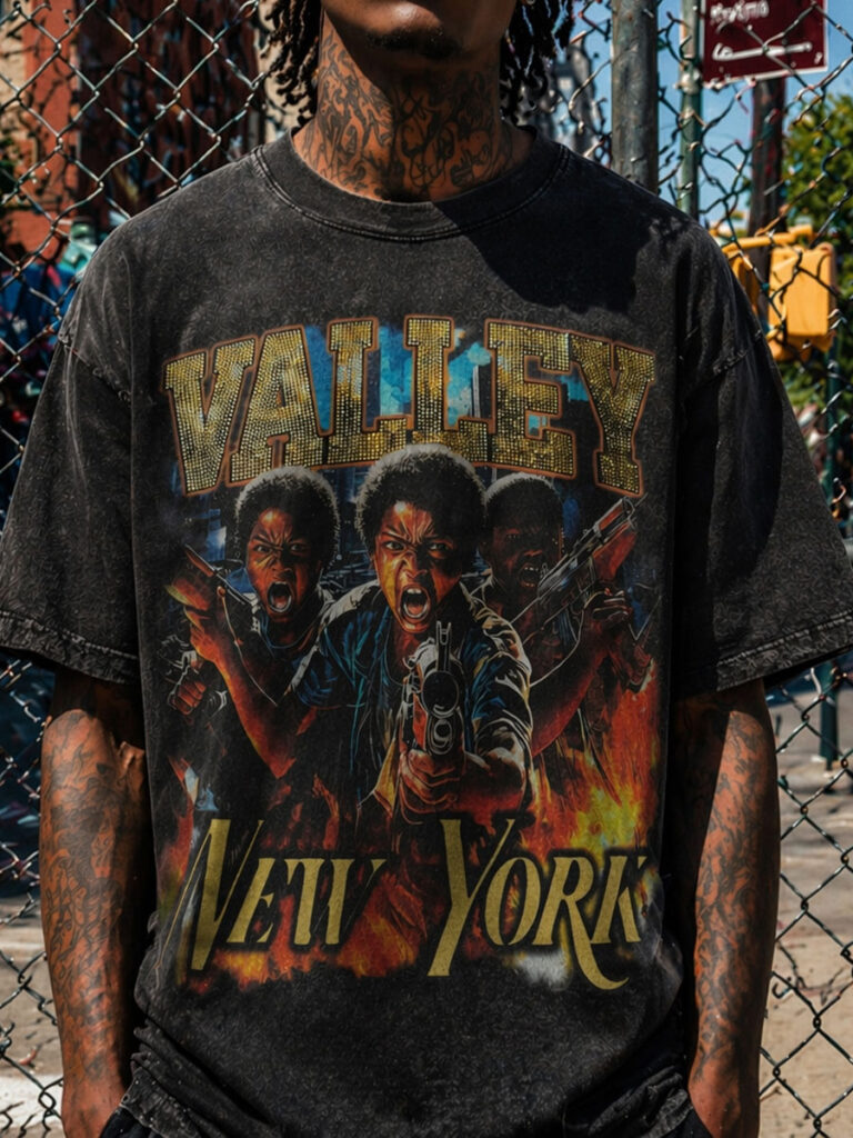 VALLEY New York Gunmen Graphic Tee – 350g Streetwear