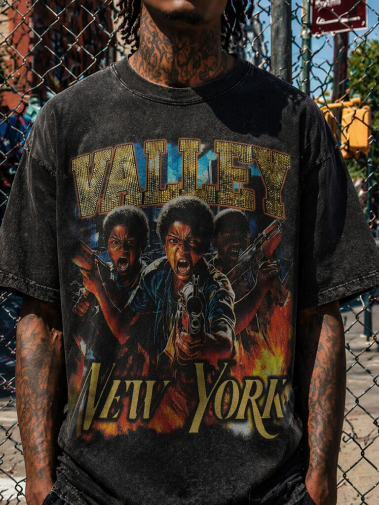 VALLEY New York Gunmen Graphic Tee – 350g Streetwear