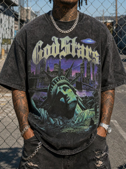 GODSPEED Flooded Liberty UFO Graphic Tee – 350g Streetwear