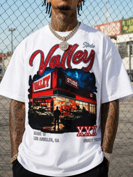 VALLEY STUDIO Tank Night Vibes Graphic Tee – 350g Streetwear